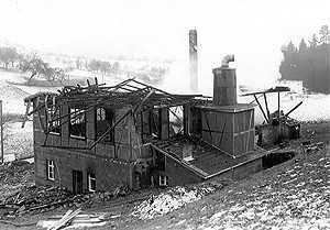 Möbelfabrik Haasis nach dem Brand 1936
